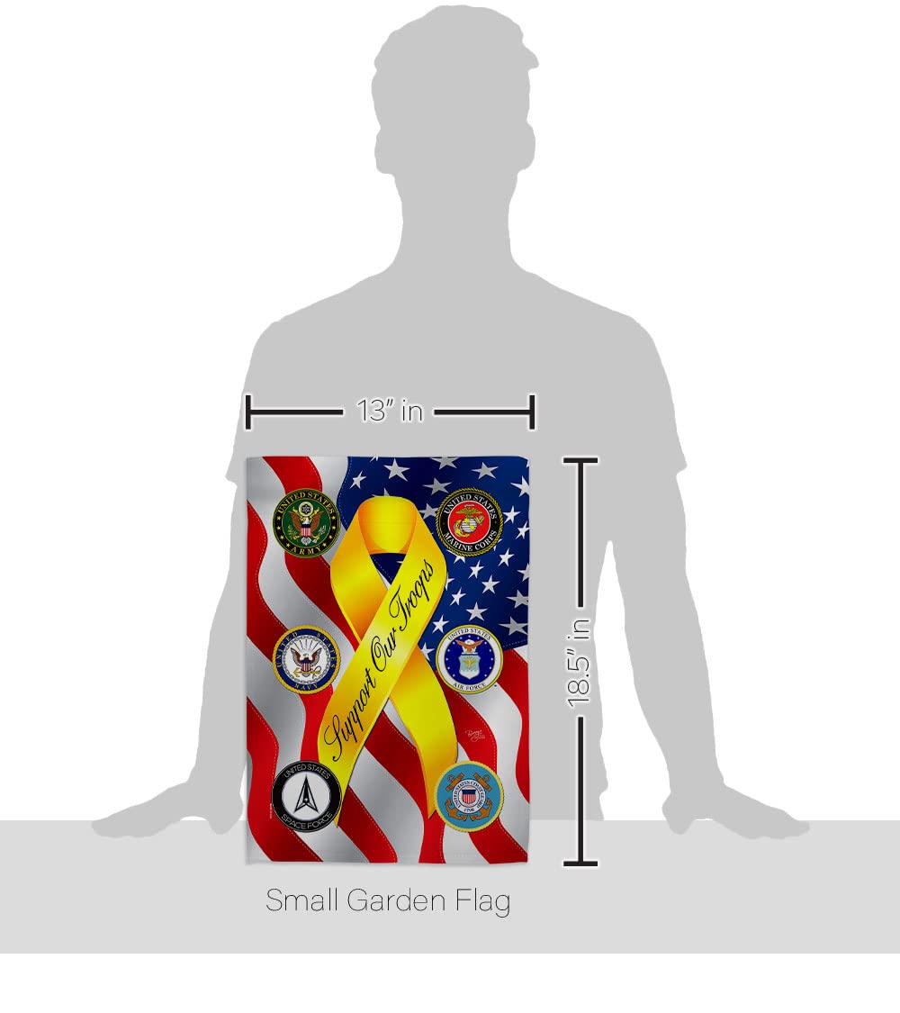 Breeze Decor flag side view; readable from both sides for versatile display.