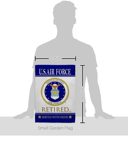 Breeze Decor US Air Force Retired garden flag double sided readability from both sides
