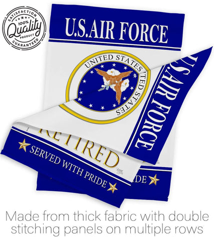 Breeze Decor US Air Force Retired garden flag double stitched panels for lasting strength