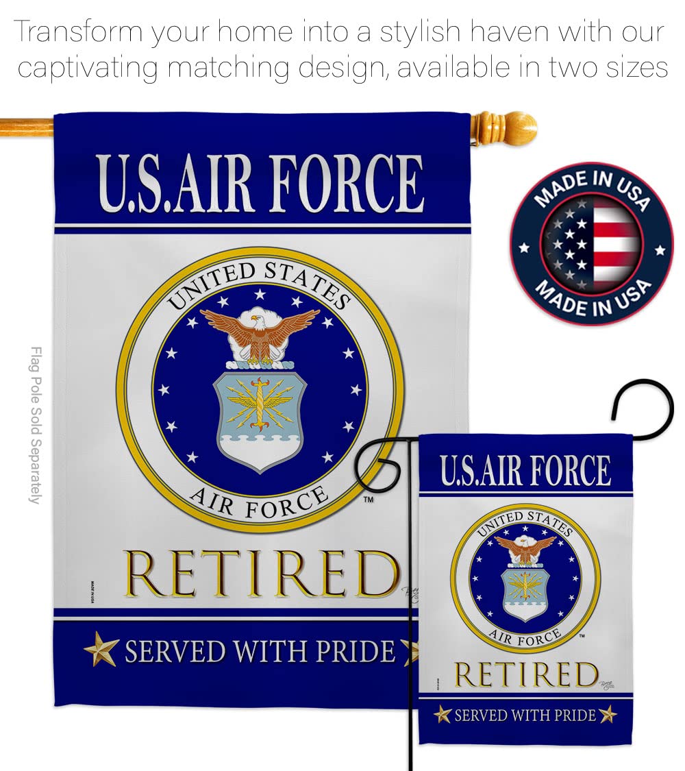 Breeze Decor US Air Force Retired garden flag made in USA for quality