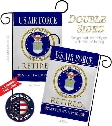 Breeze Decor US Air Force Retired garden flag sleeve hanging for easy setup