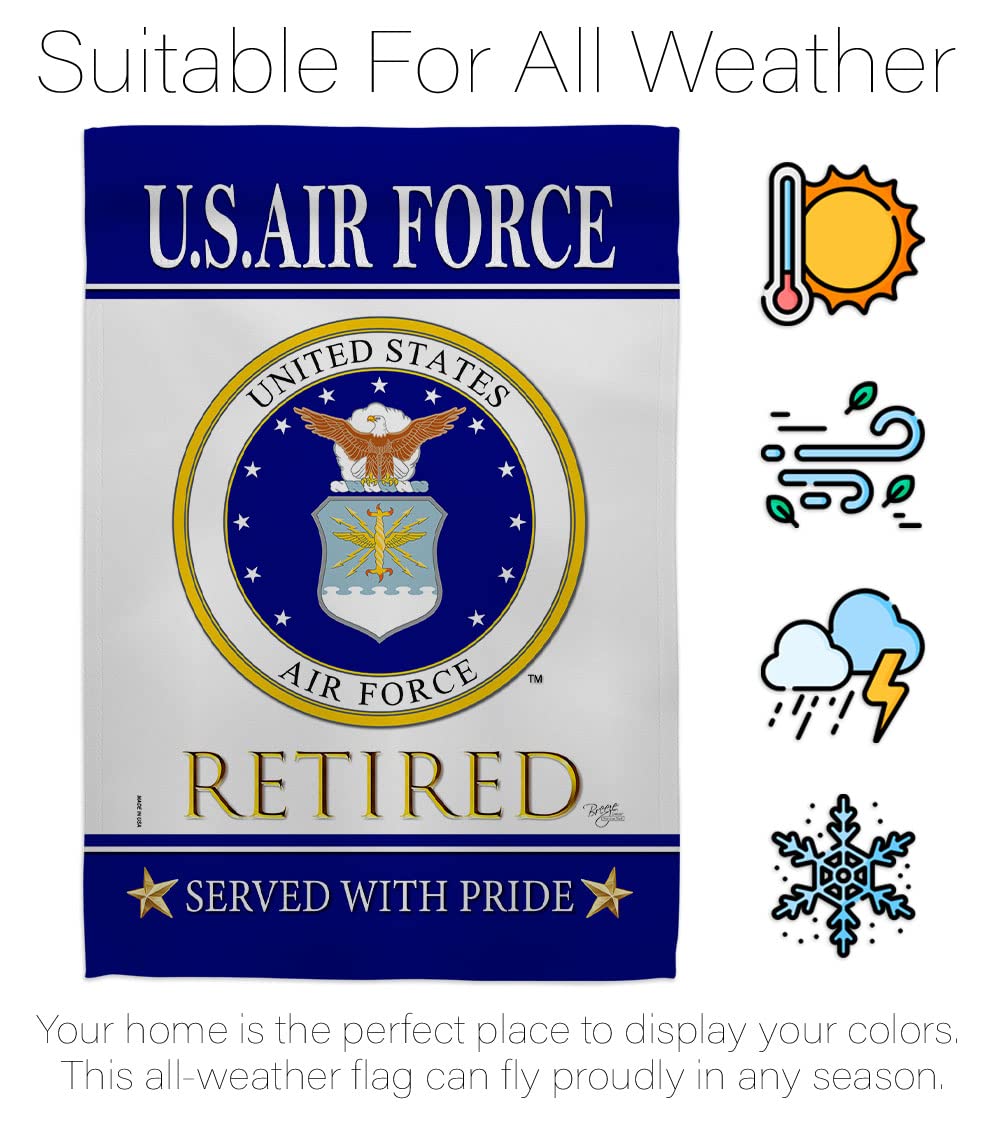 Breeze Decor US Air Force Retired garden flag weather resistant fabric for outdoors