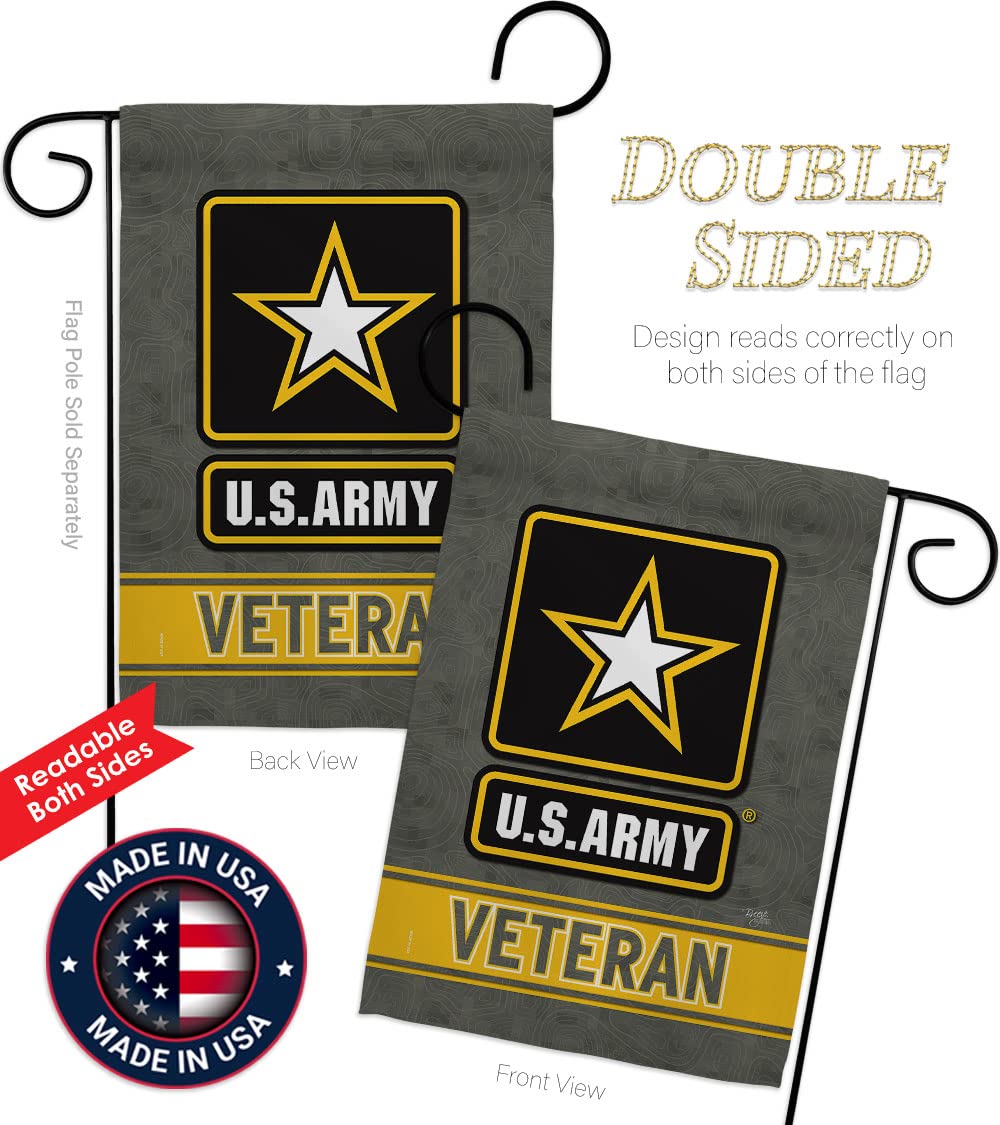 Breeze Decor US Army Veteran garden flag close up stitching quality