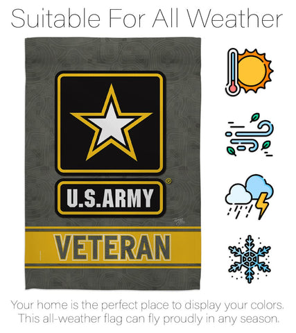 Breeze Decor US Army Veteran garden flag sleeve hanger compatible