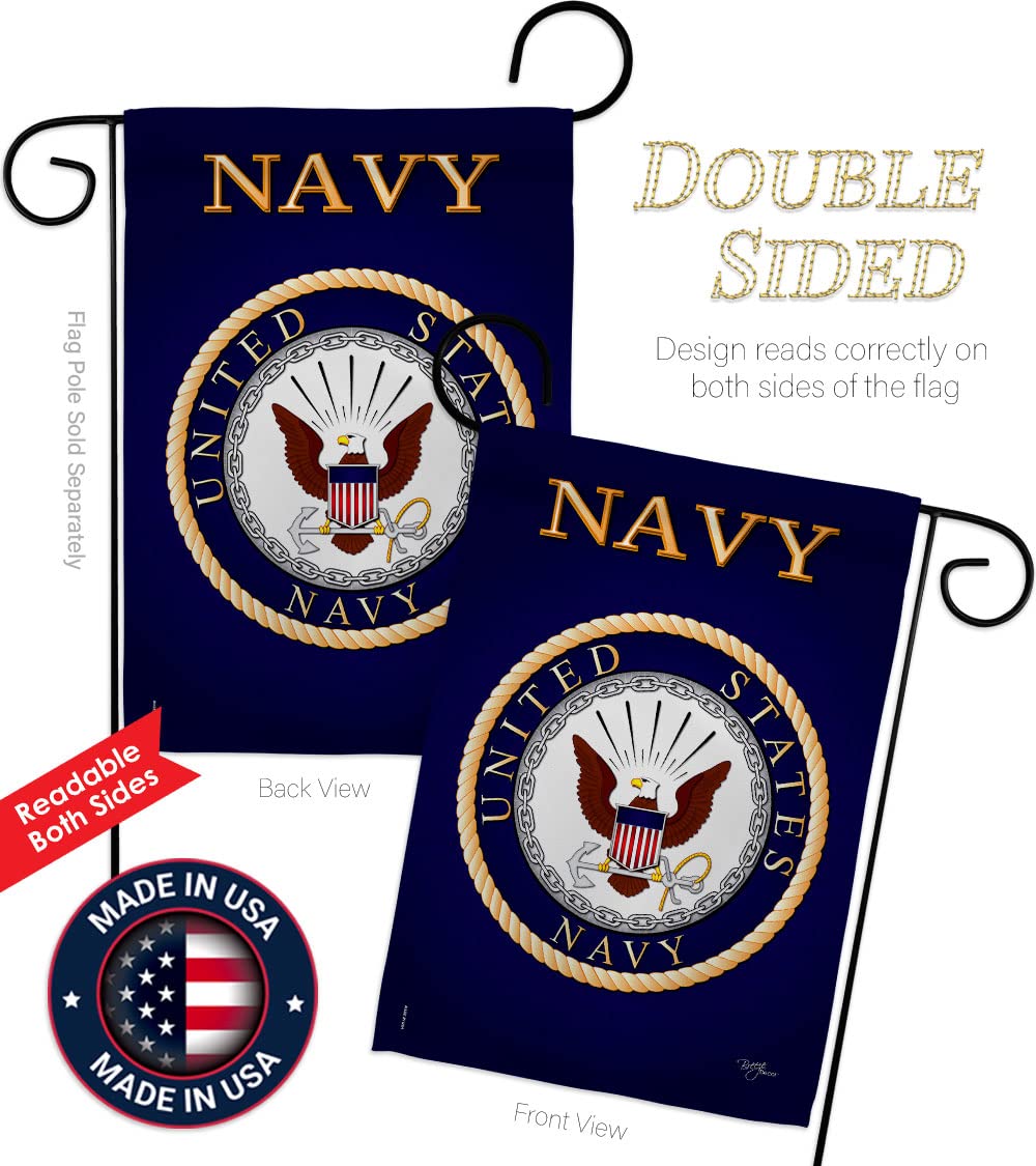 Breeze Decor US Navy flag double sided print readable from both sides