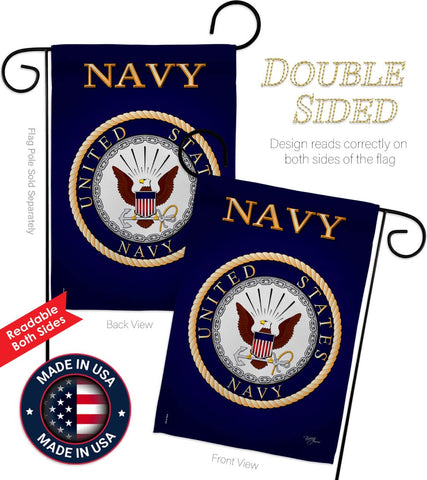 Breeze Decor US Navy flag double sided print readable from both sides