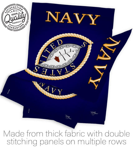 Breeze Decor US Navy flag sturdy fabric withstands frequent handling