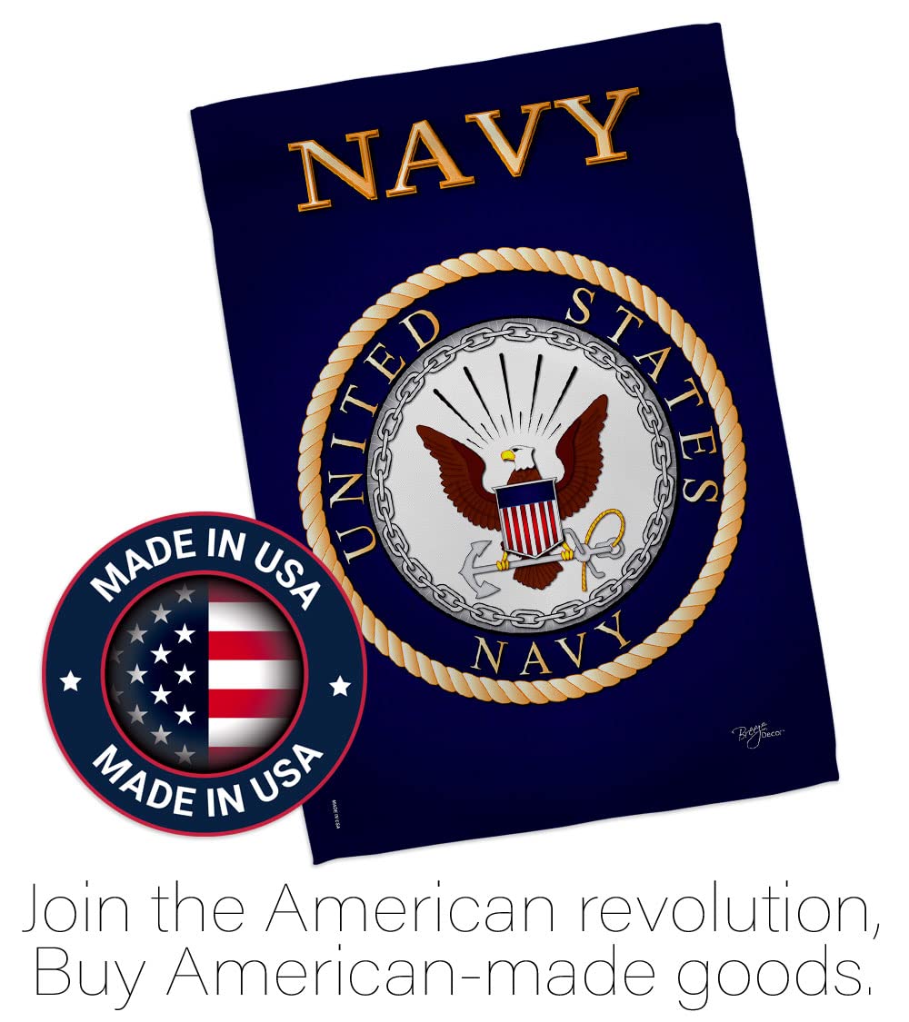Breeze Decor US Navy flag sleeve hanging for vertical display