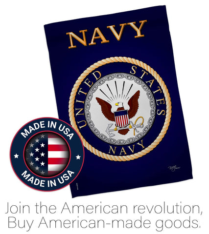 Breeze Decor US Navy flag sleeve hanging for vertical display