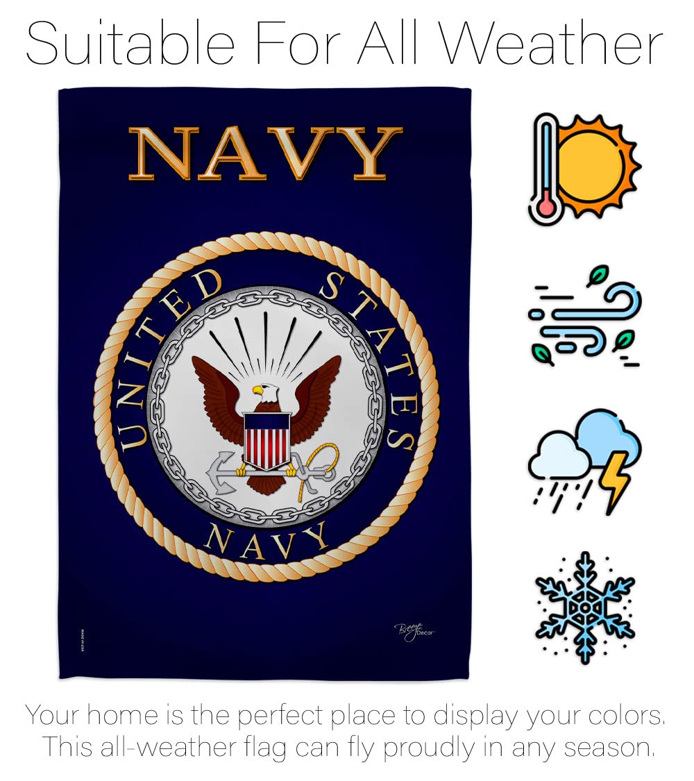 Breeze Decor US Navy flag vibrant colors and durable materials
