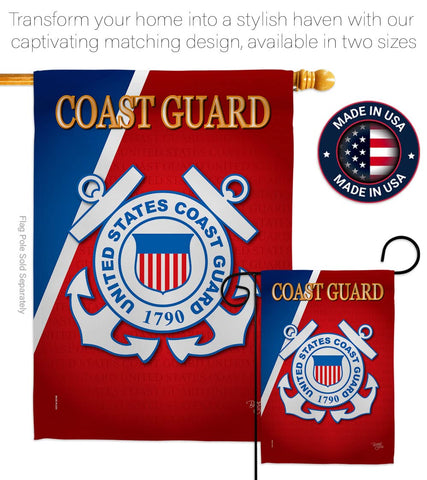 Breeze Decor USCG flag double-stitched for enhanced durability in wind and rain.