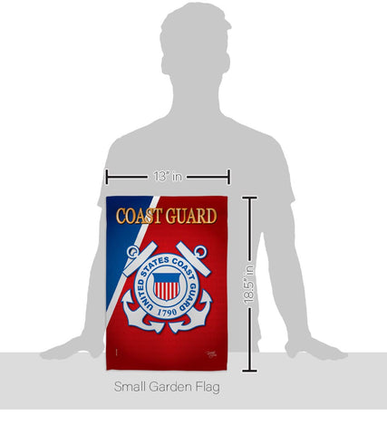 Breeze Decor USCG garden flag double-sided readable for versatile hanging options.