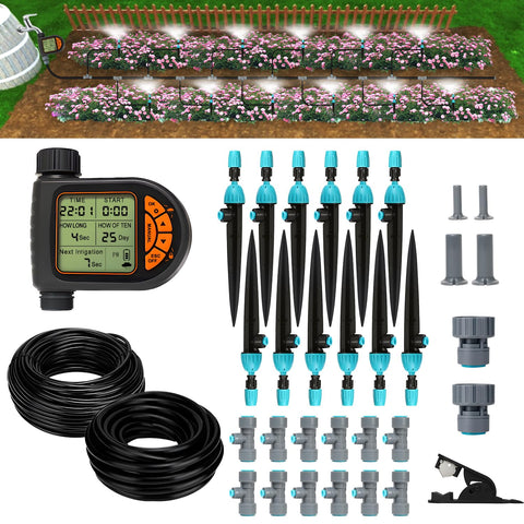 Breeze Touch 120FT drip kit timer close-up for precise watering
