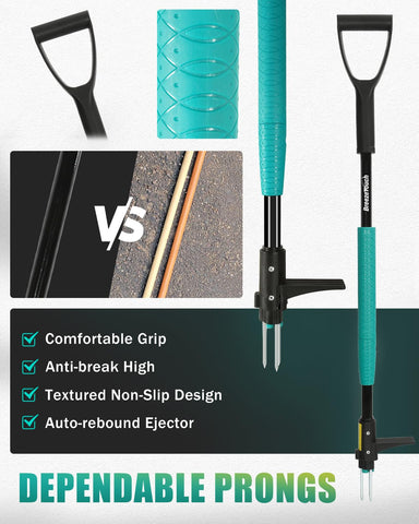 Breeze Touch 3-Claw Steel Head grips roots securely.