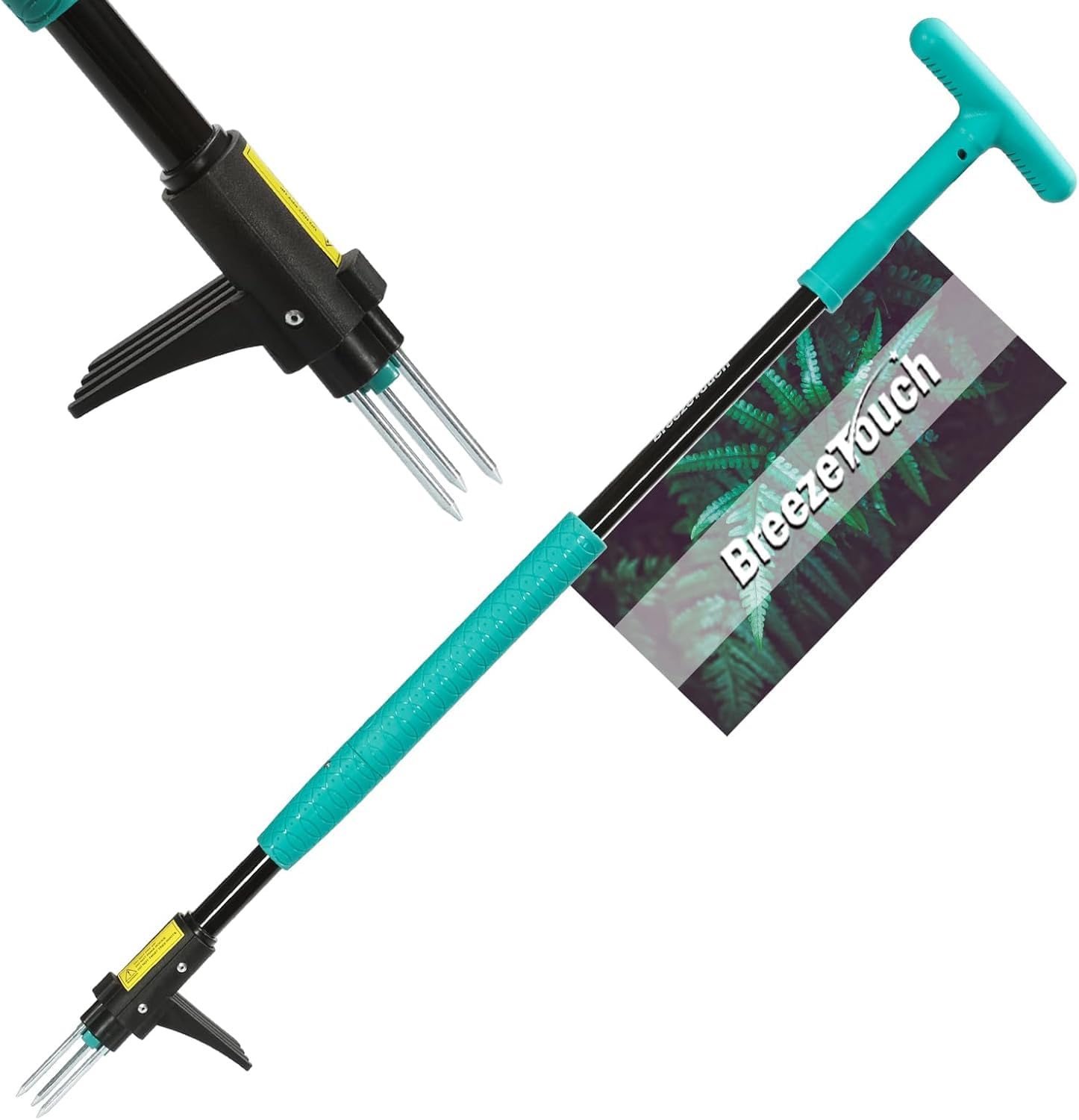 Breeze Touch 39-inch weed puller in stand-up design for easy lawn maintenance.