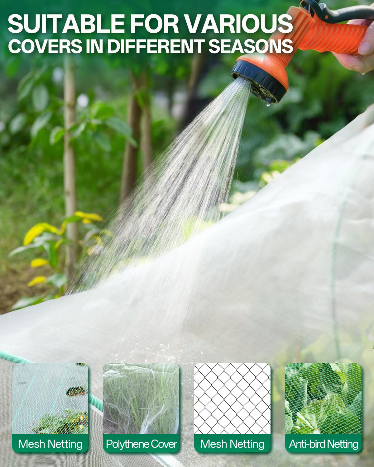 Breeze Touch connectors and clips securely fasten row covers for stability.