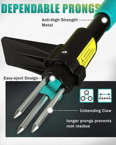 Breeze Touch D-Grip Handle eases controlled weed extraction.