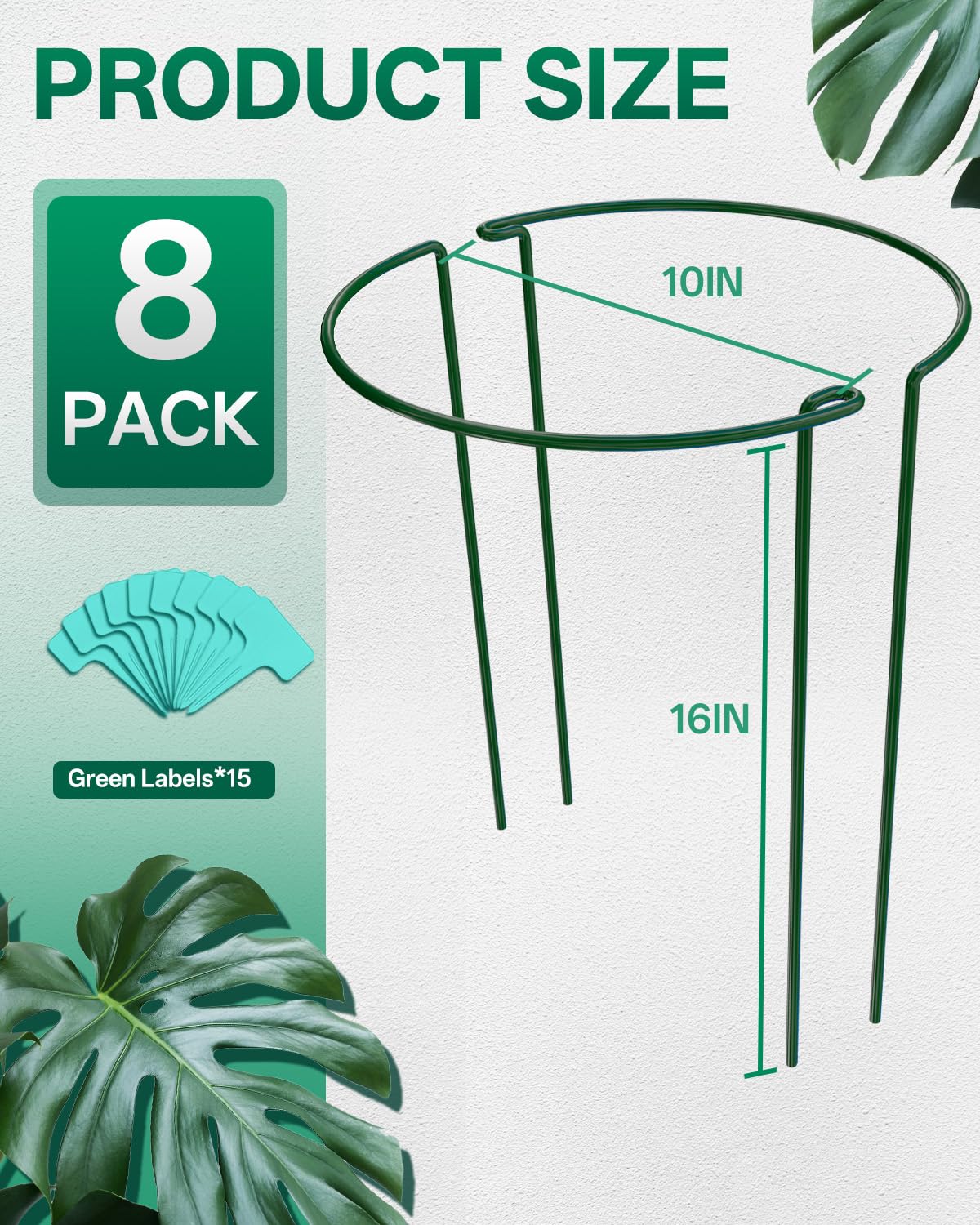 Breeze Touch durable green stakes: rust-resistant design blends with in-ground beds.
