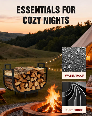 Breeze Touch easy-assembly firewood rack for quick setup