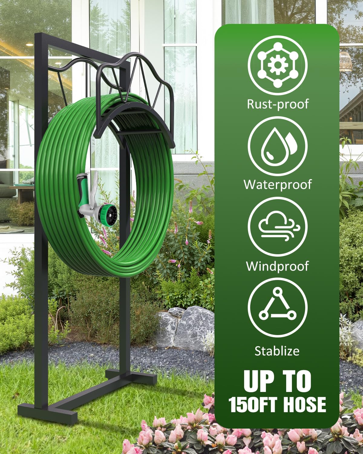 Breeze Touch freestanding hose holder requires quick assembly