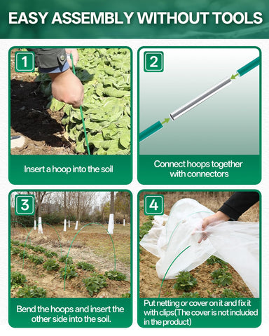 Breeze Touch grow tunnel adapts to beds three-and-a-half feet wide.