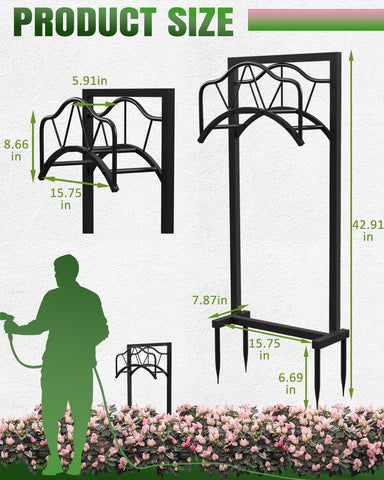 Breeze Touch heavy-duty metal hose stand for long hoses and organized space