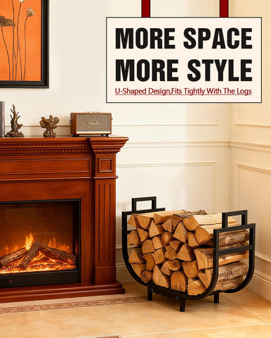Breeze Touch large-capacity firewood rack keeps logs organized