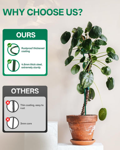 Breeze Touch rust-proof green-coated stake blends with foliage.