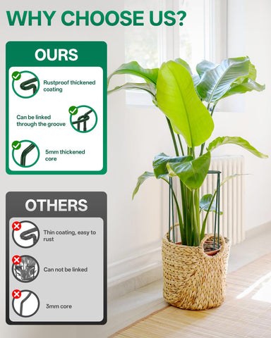 Breeze Touch sturdy metal stakes: durable, reusable garden solution for seasons.
