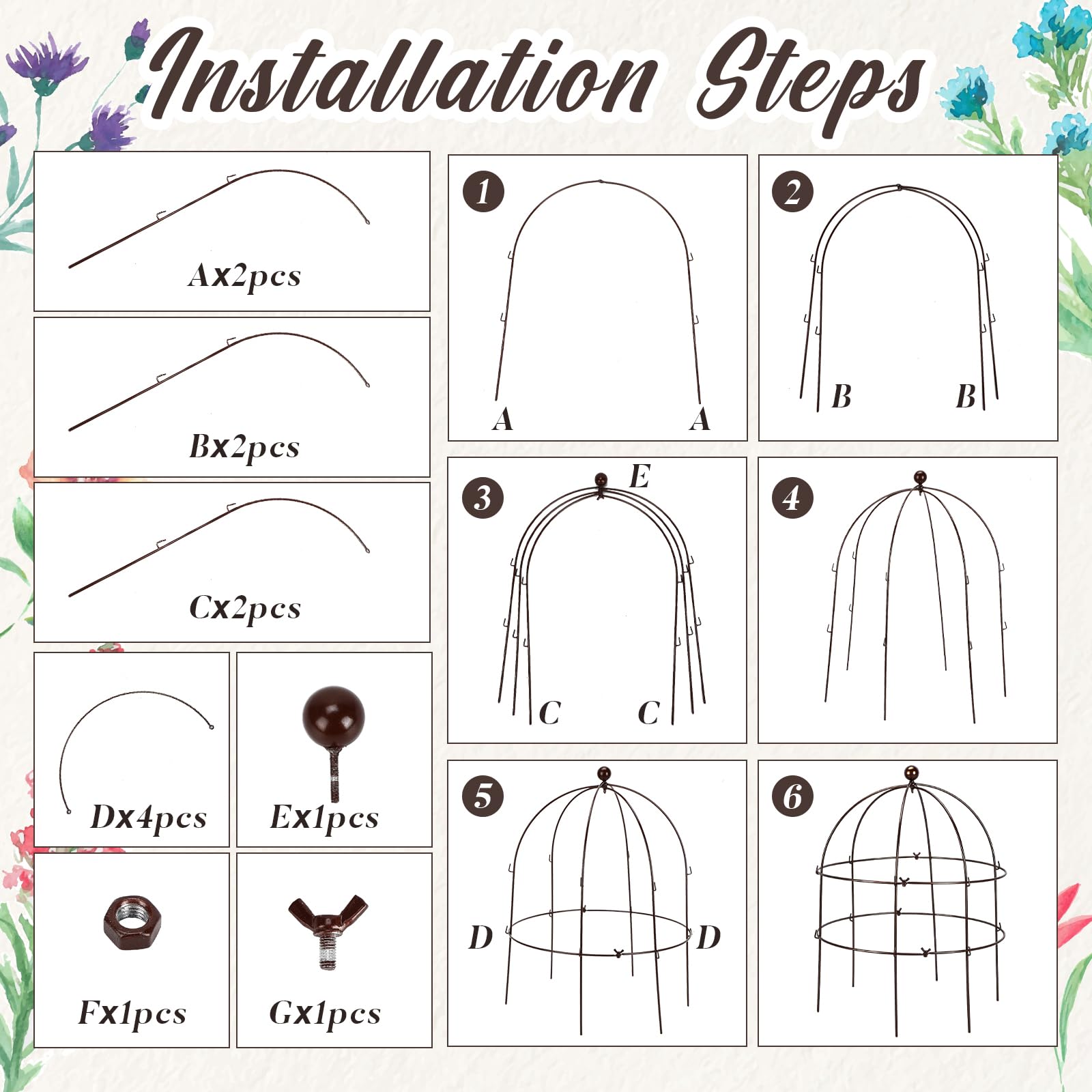 BreezeHug 60cm tall and 45cm wide plant support provides ample climbing space.
