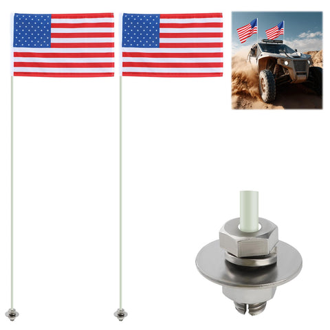 BreezeHug American offroad flag 19x12 inches, ready for rugged UTV rides.