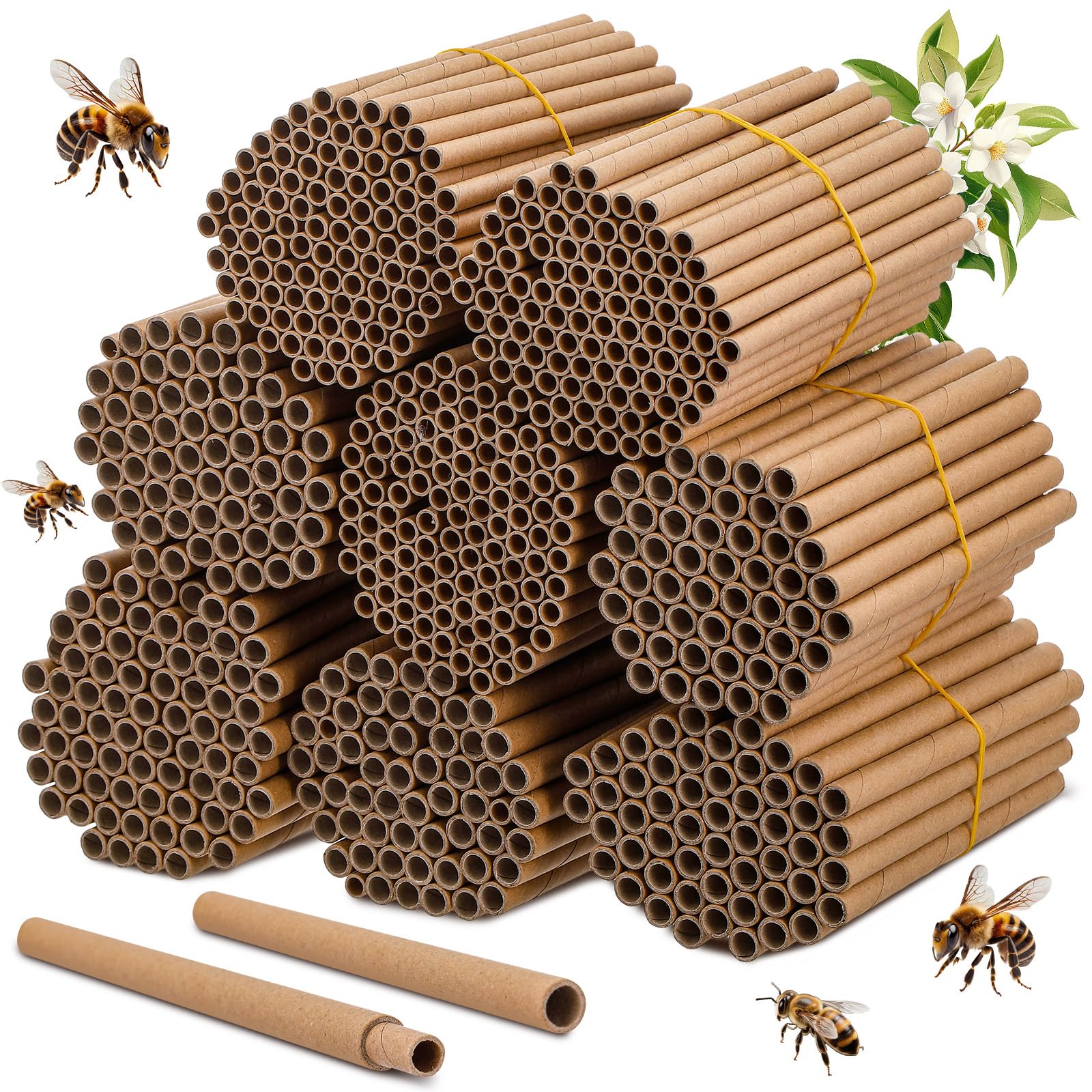 BreezeHug 6-inch mason beehive tubes ready for replacement inserts to support pollinators