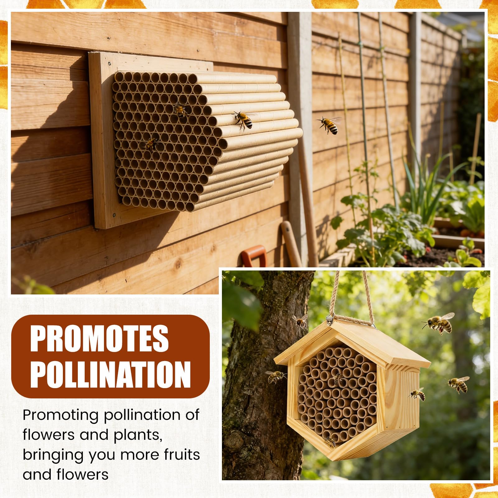 BreezeHug sturdy 6-inch tubes provide durable nesting for backyard bees