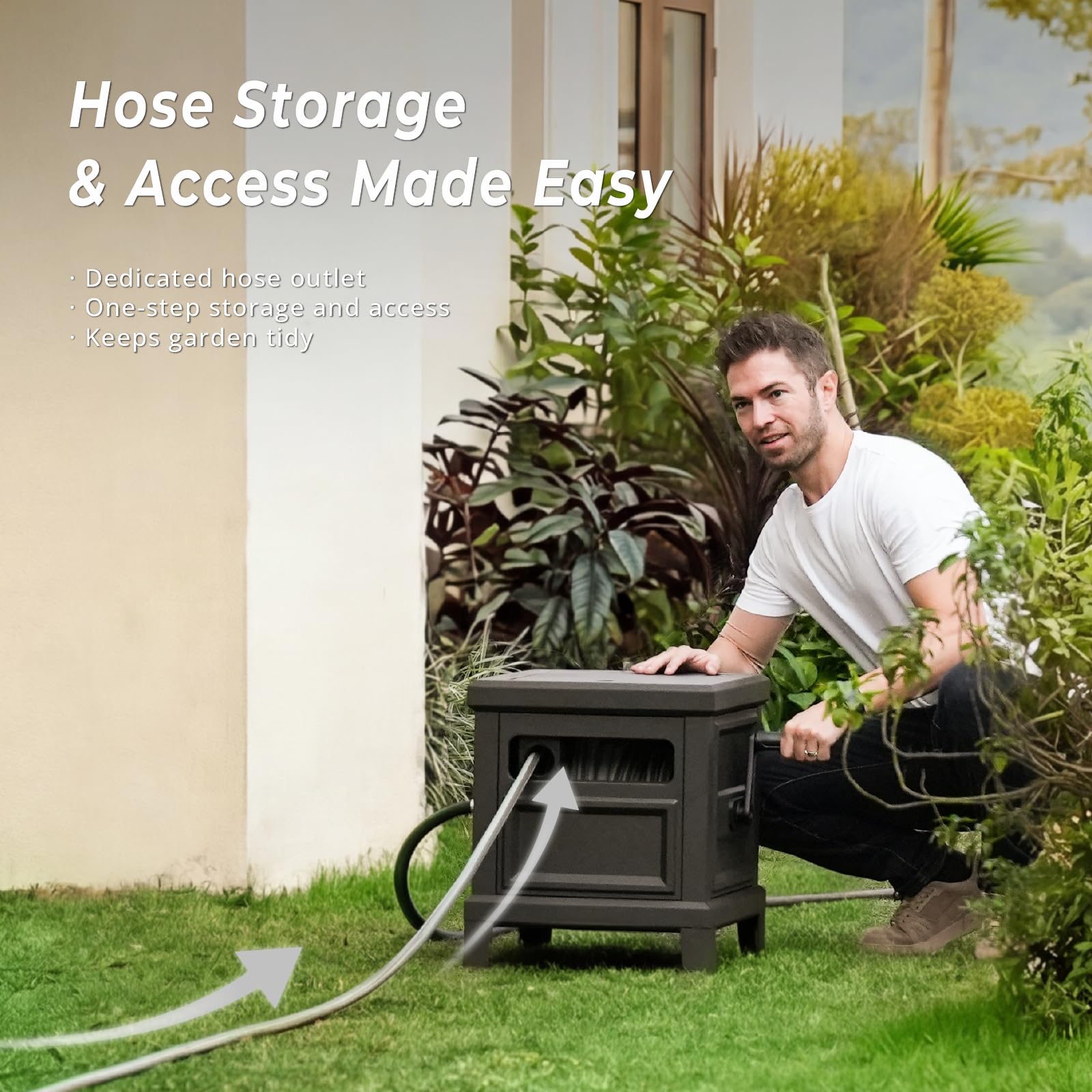 BreezeReel manual crank enables smooth winding and easy storage.