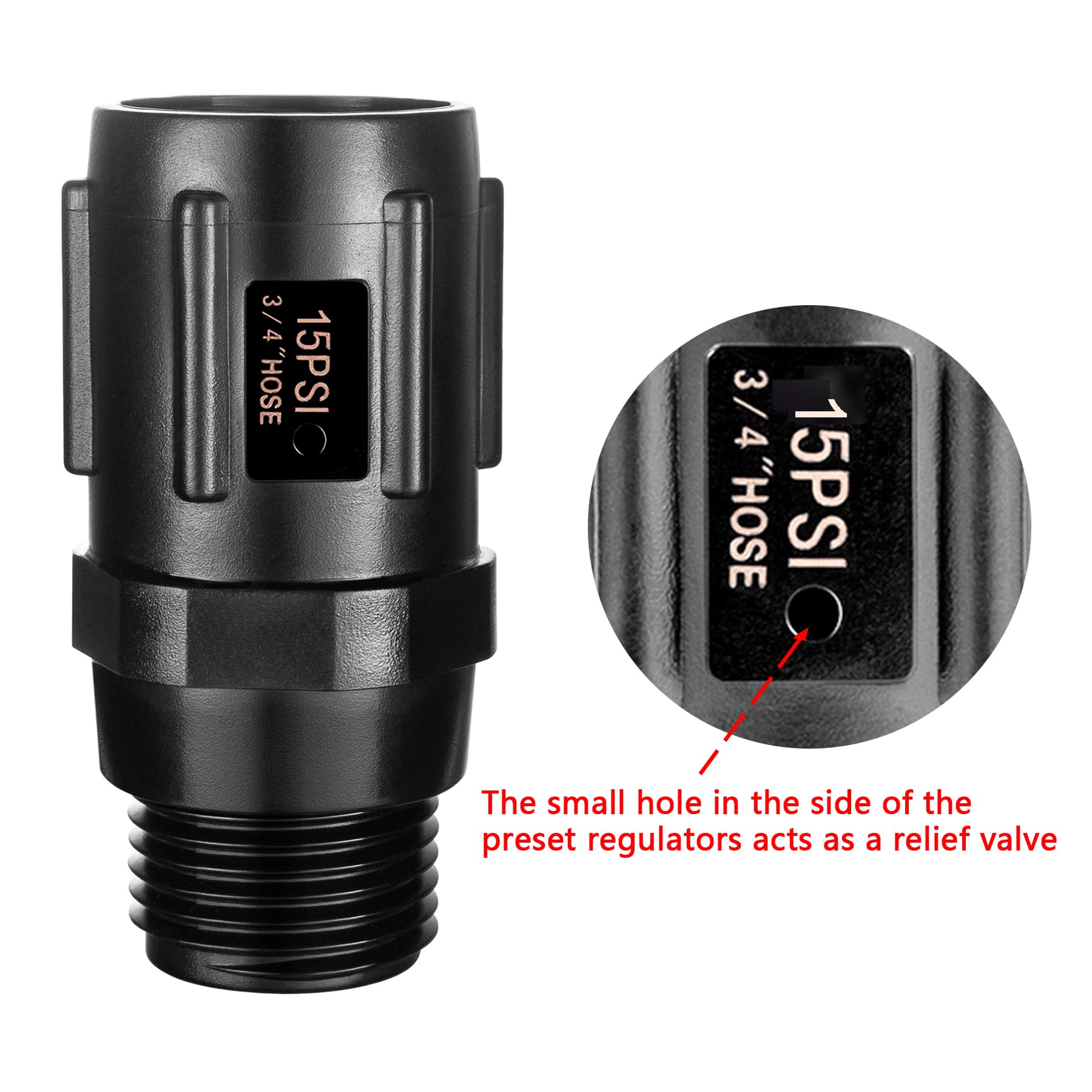 Breezliy 3-4in FHT to 3-4in MHT connection fits standard hoses.