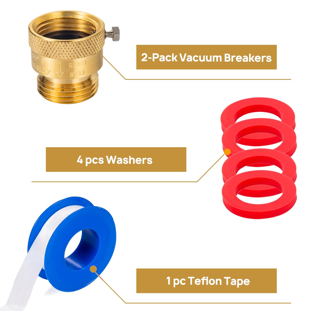 Anti-siphon brass valve prevents backflow while watering the garden.