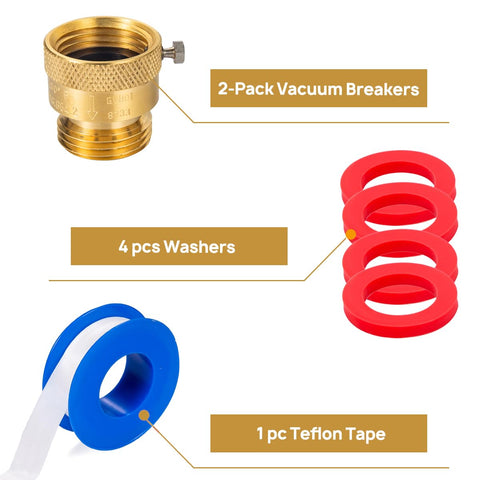 Anti-siphon brass valve prevents backflow while watering the garden.