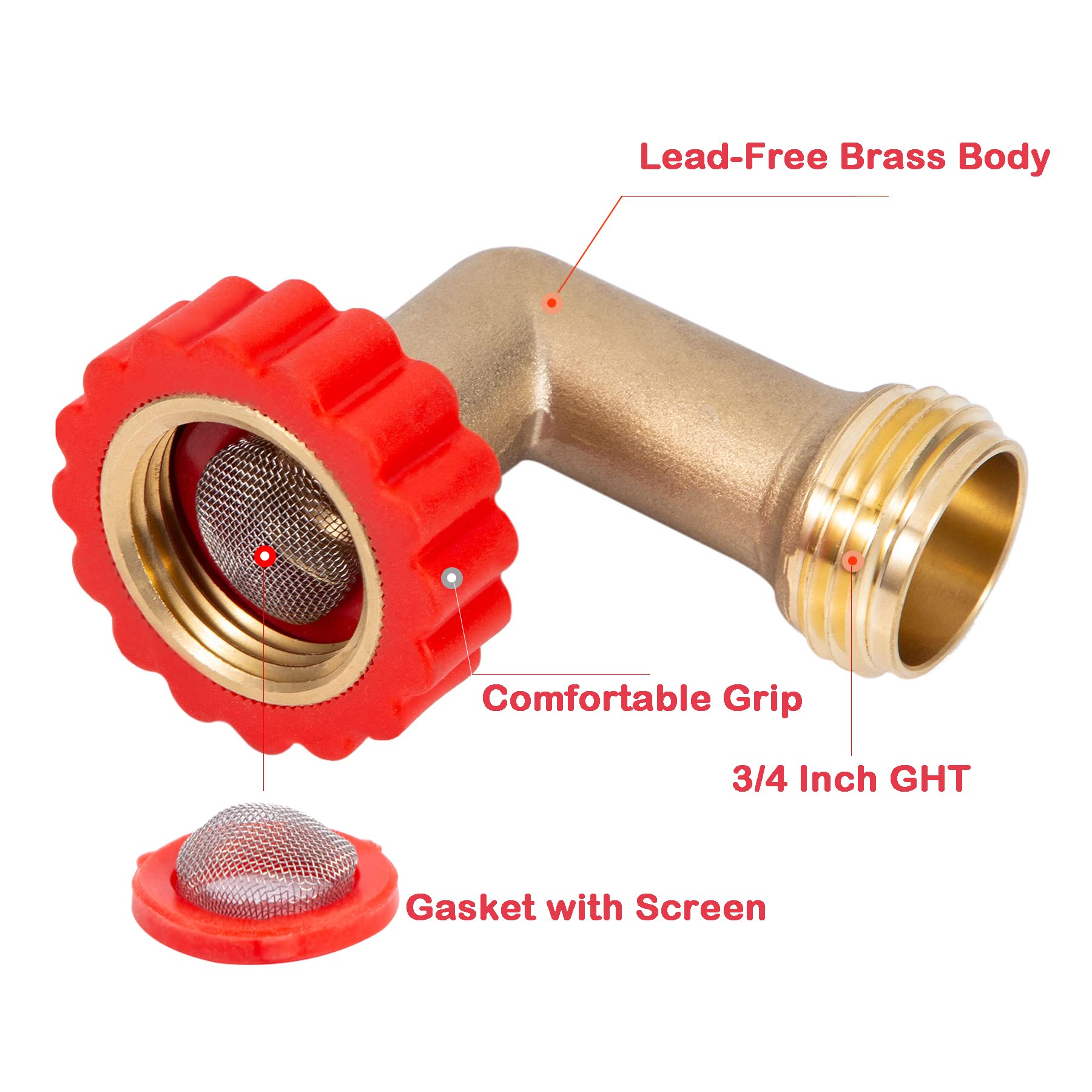 Breezliy lead-free brass hose elbow showcasing durable, corrosion-resistant construction