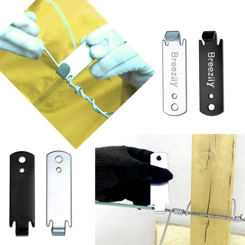 Breezliy T-Post Wire Bender uses 5 mm and 7 mm holes