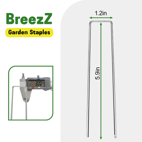 Breezz galvanized steel stakes secure weed barrier and landscape fabric effectively.