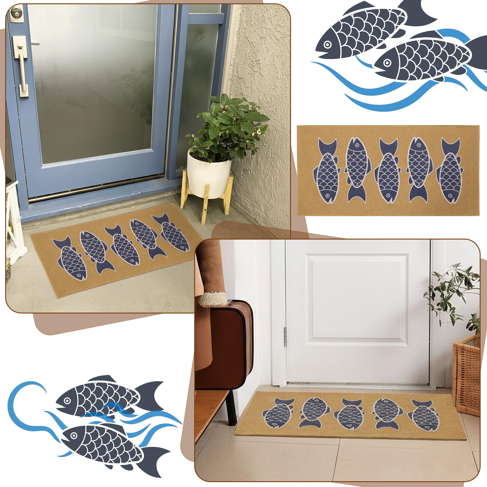 Breling fish doormat as gift-ready coastal decor for beach lovers.