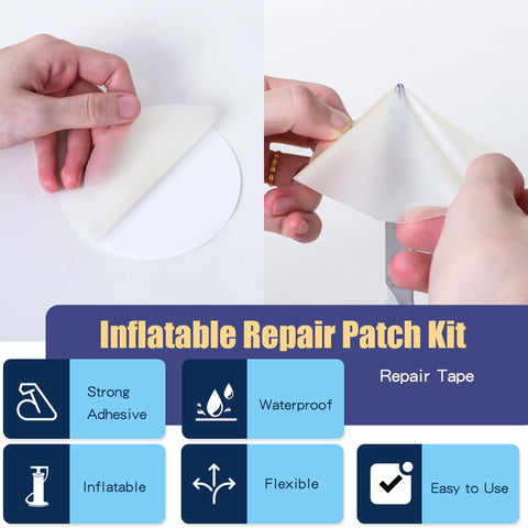 Applying a Breliter patch to an air mattress for a secure seal