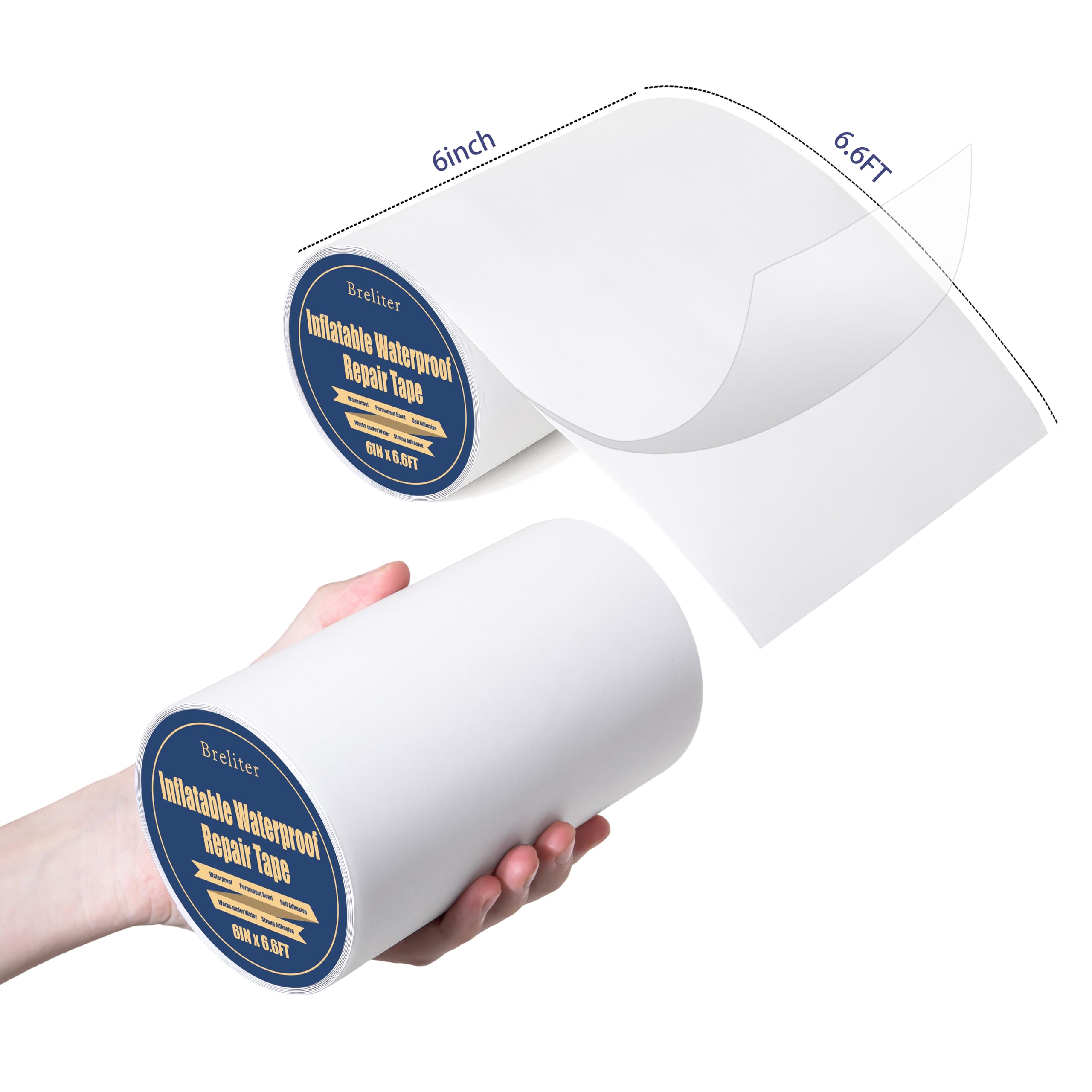 Breliter patch tape applied to air mattress hole for quick seal