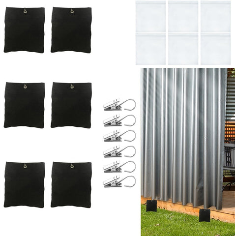 Bresanon outdoor curtain weight bags stabilize drapes against wind