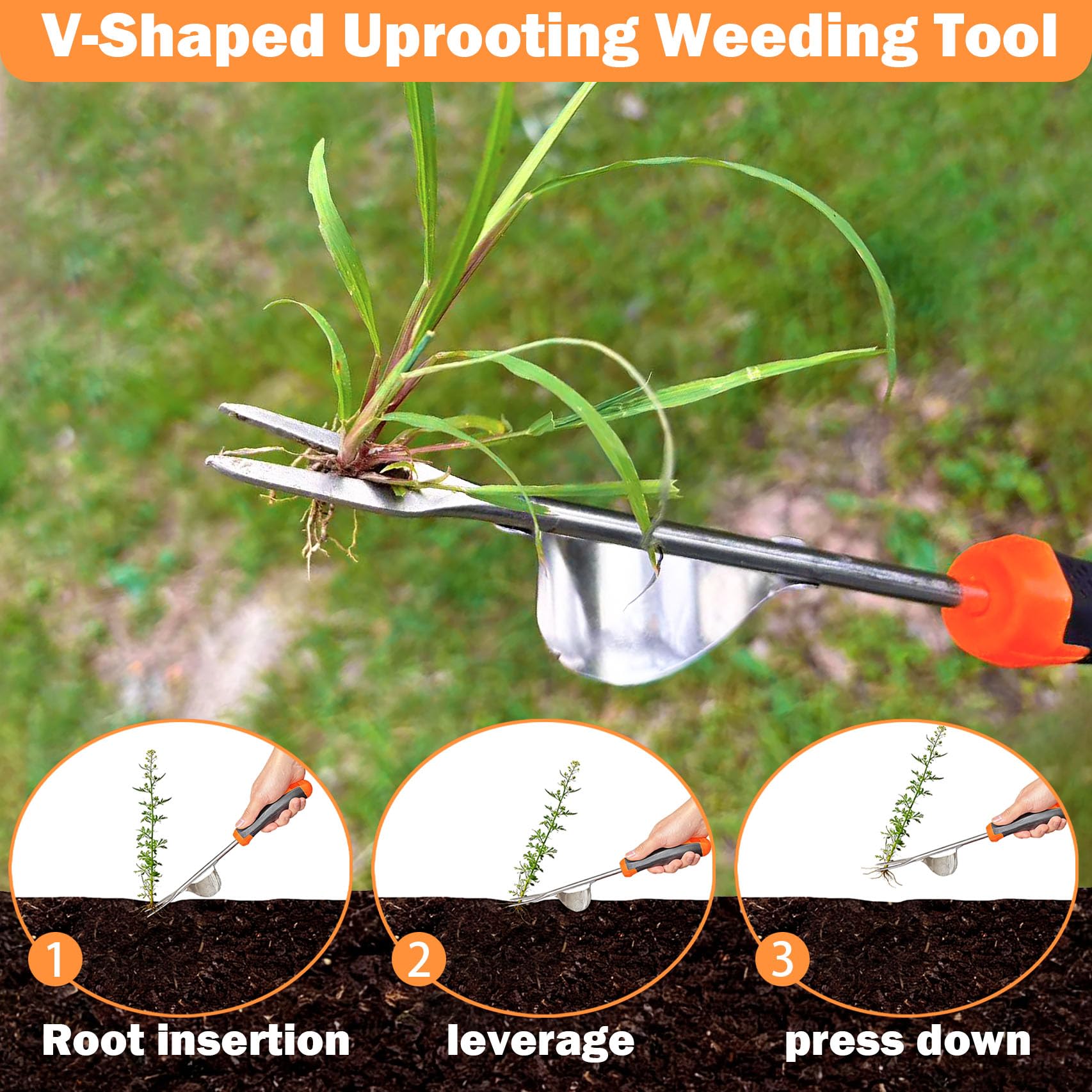 Bretreead Stainless Steel Weeding Tool offers durability and easy cleaning.