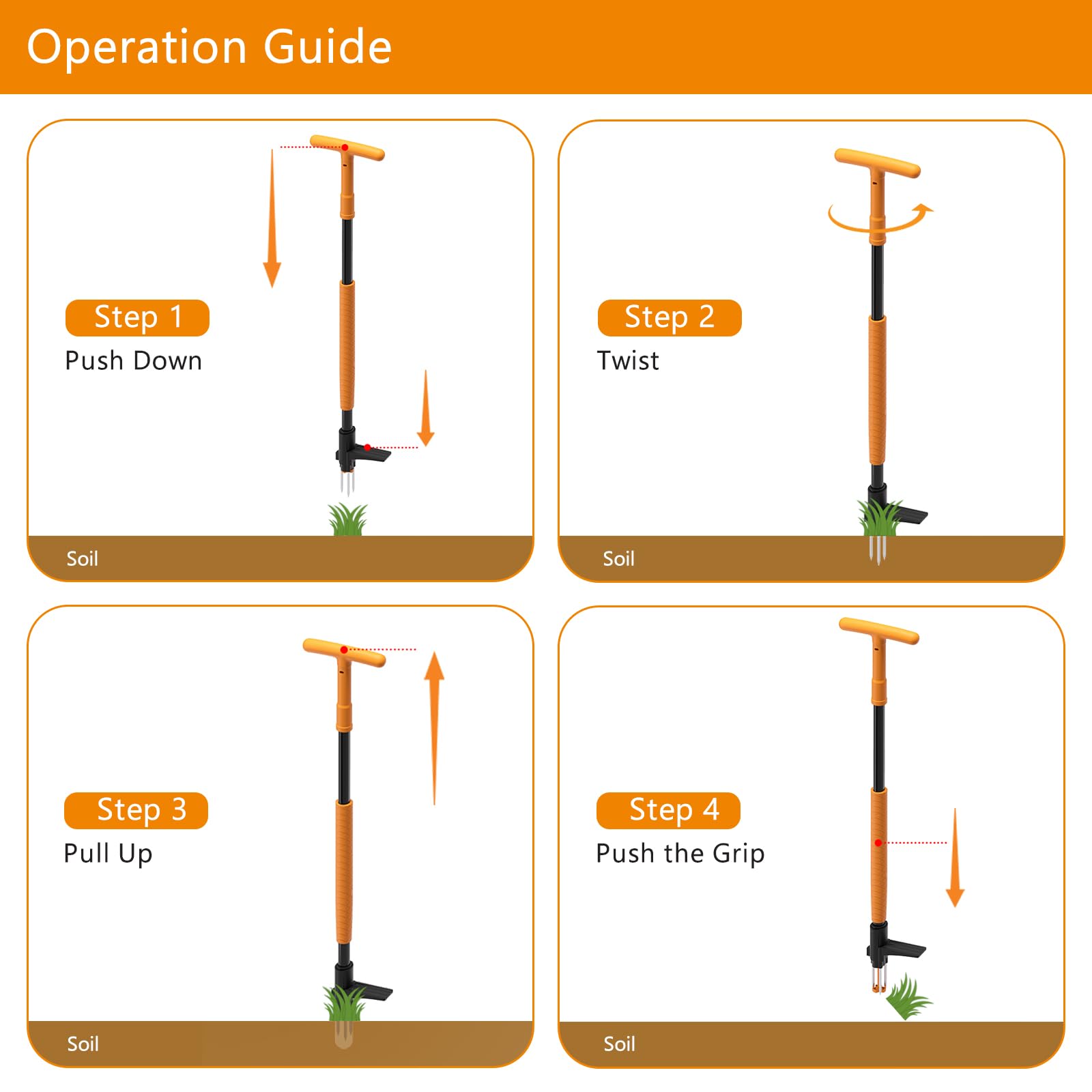 BREWIN TOOLS three-pins weeder grips weed roots firmly.