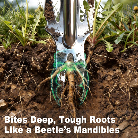 BREWIN TOOLS hand weeder with two-tooth end targets deep roots securely