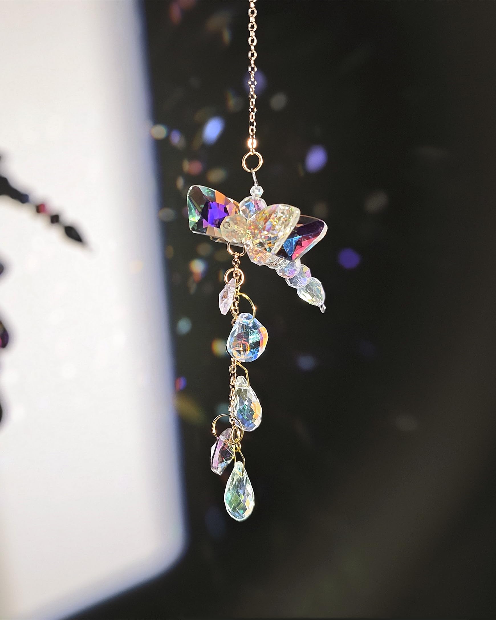 Brezalysia rainbow maker suncatcher refracts sunlight into colorful room rainbows