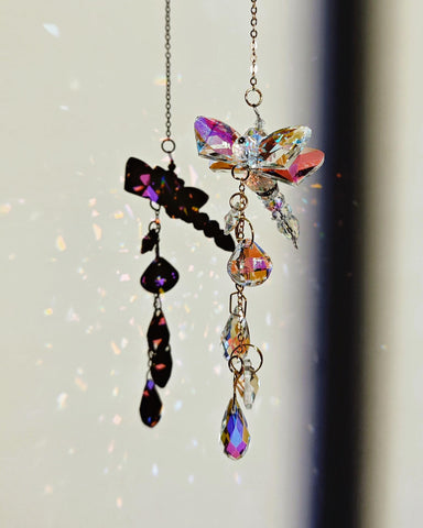 Brezalysia suncatcher ships with hook and chain for easy indoor or outdoor display
