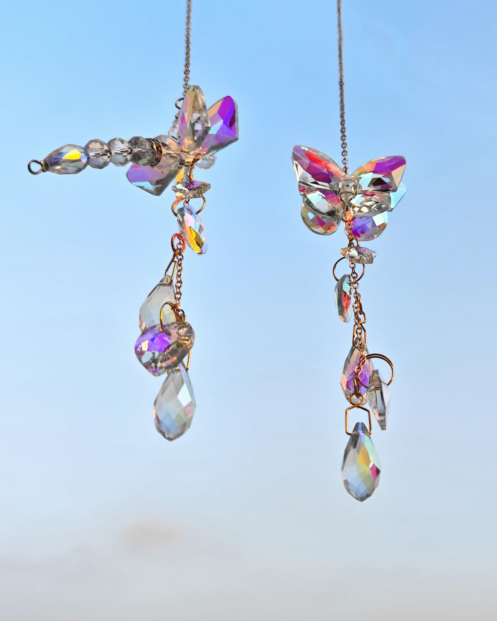 Brezalysia sunlight rainbow prism beads refract light across walls